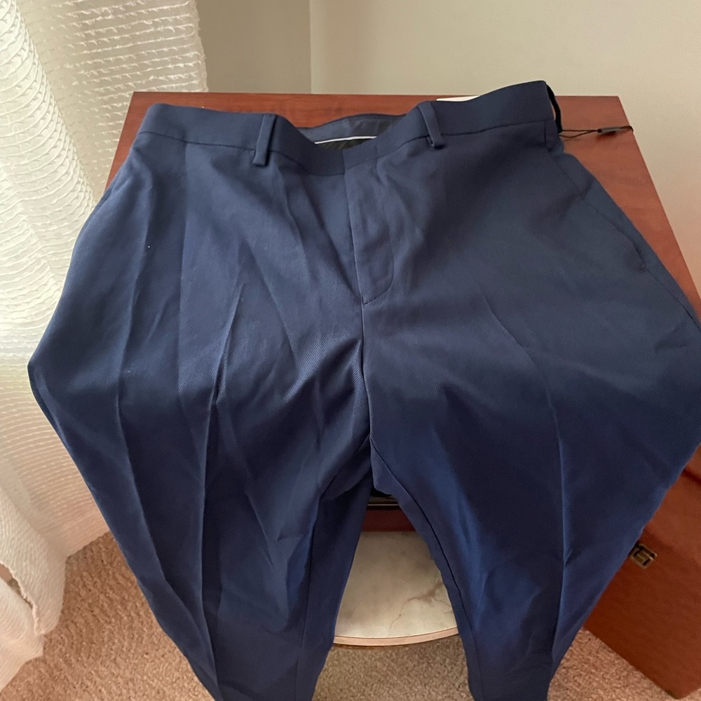 Teen boy navy blue dress pants. Size 18R Brand Michael Strahan Collection. New